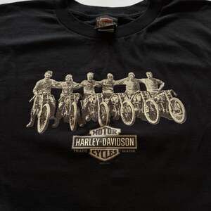 Vintage Harley-Davidson Motorcycle Racers Graphic T-Shirt Black L 2007
